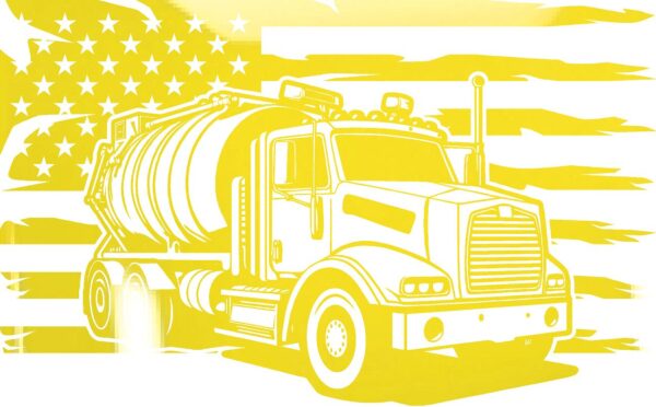 TANK TRUCK WITH FLAG GLOSS YELLOW